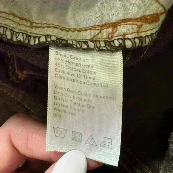 KAVU Brown Hemo Cotton Crop Capris Size 6 - Picture 5 of 5